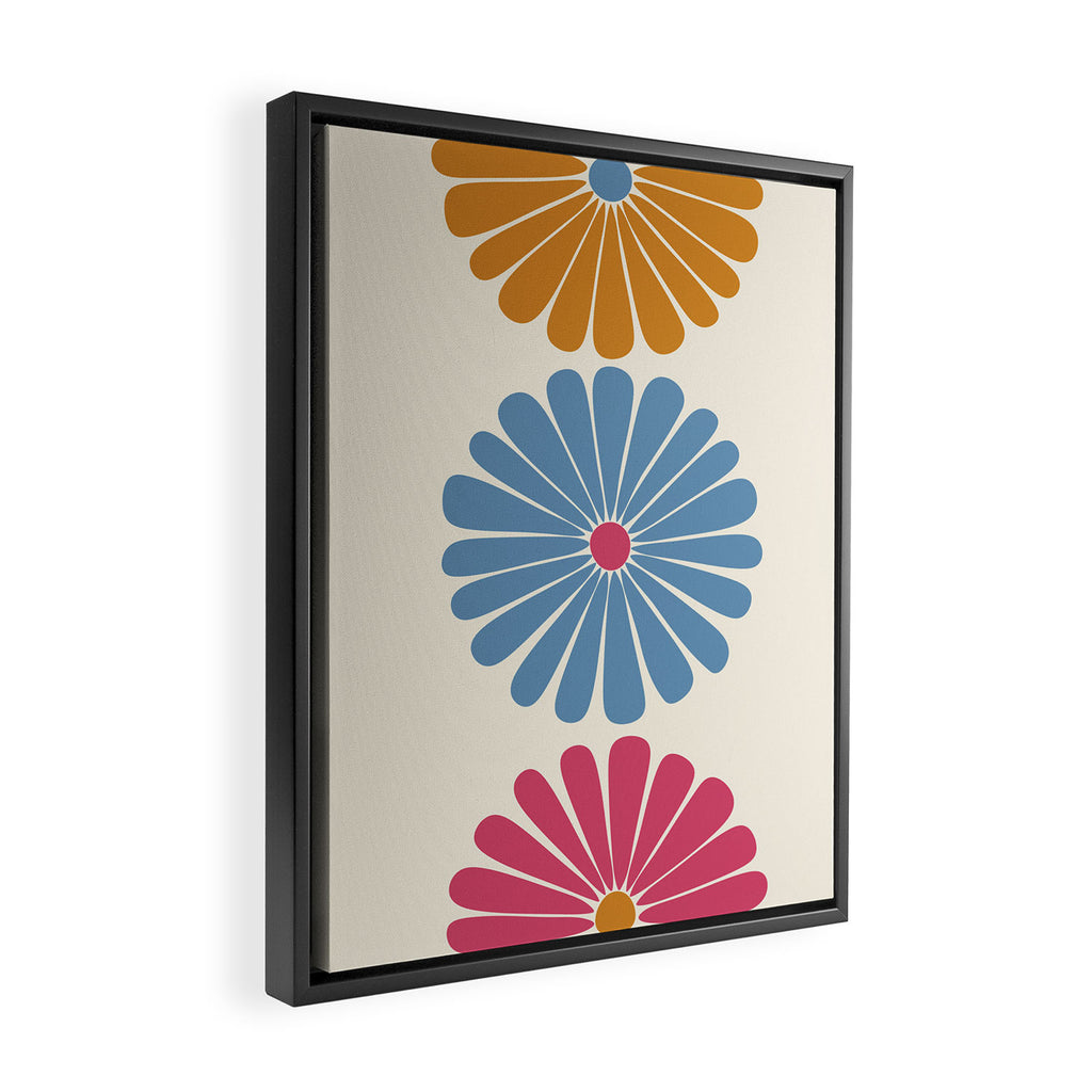 Retro Summer Daisies V Framed Canvas Print Gallery Image 2