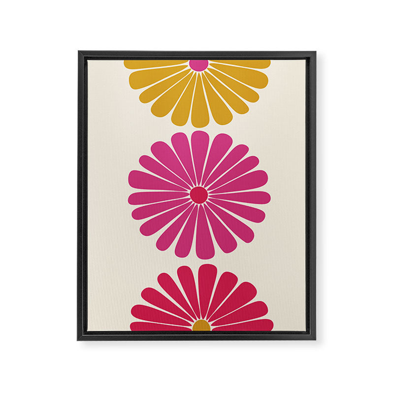 Retro Summer Daisies VII Framed Canvas Print Gallery Image 6