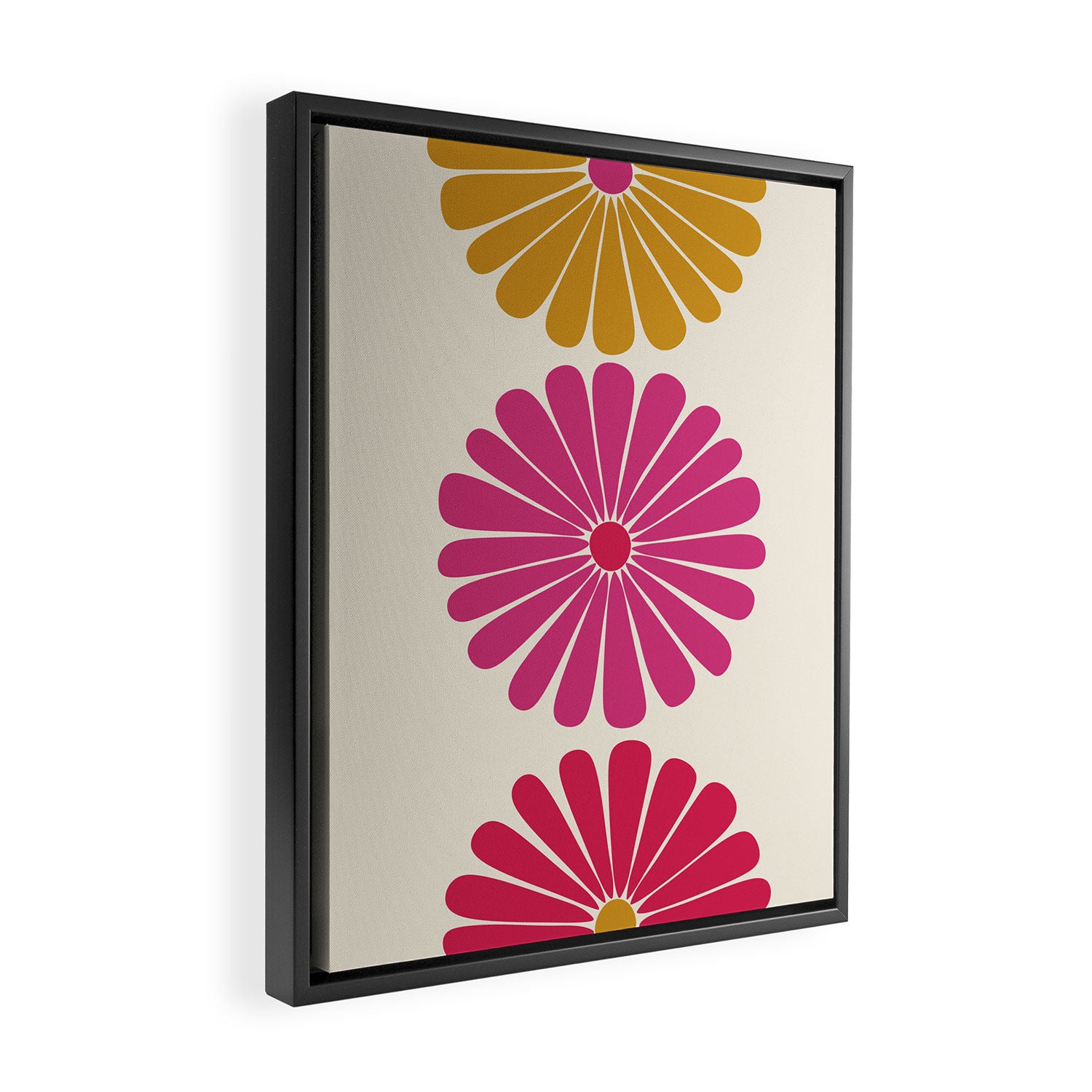 Retro Summer Daisies VII Framed Canvas Print Gallery Image 2