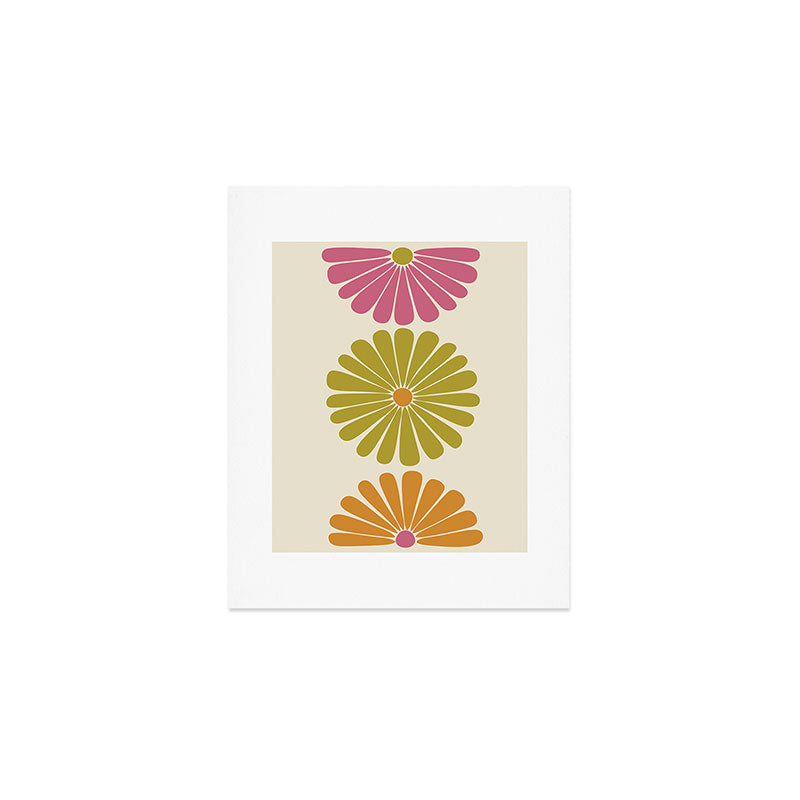 Retro Summer Daisies VIII Art Print Gallery Image 1