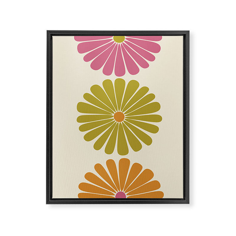 Retro Summer Daisies VIII Framed Canvas Print Gallery Image 6