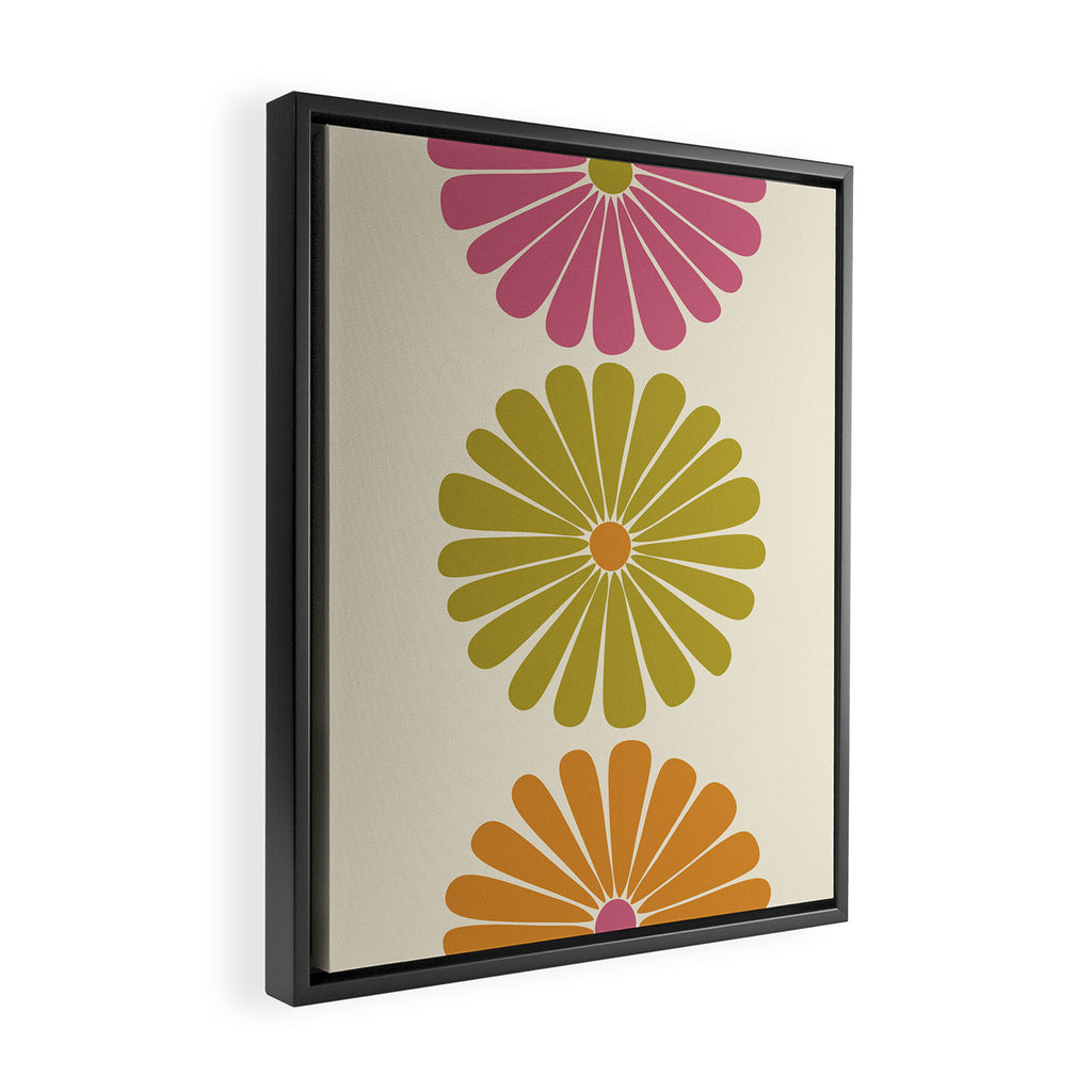 Retro Summer Daisies VIII Framed Canvas Print Gallery Image 2
