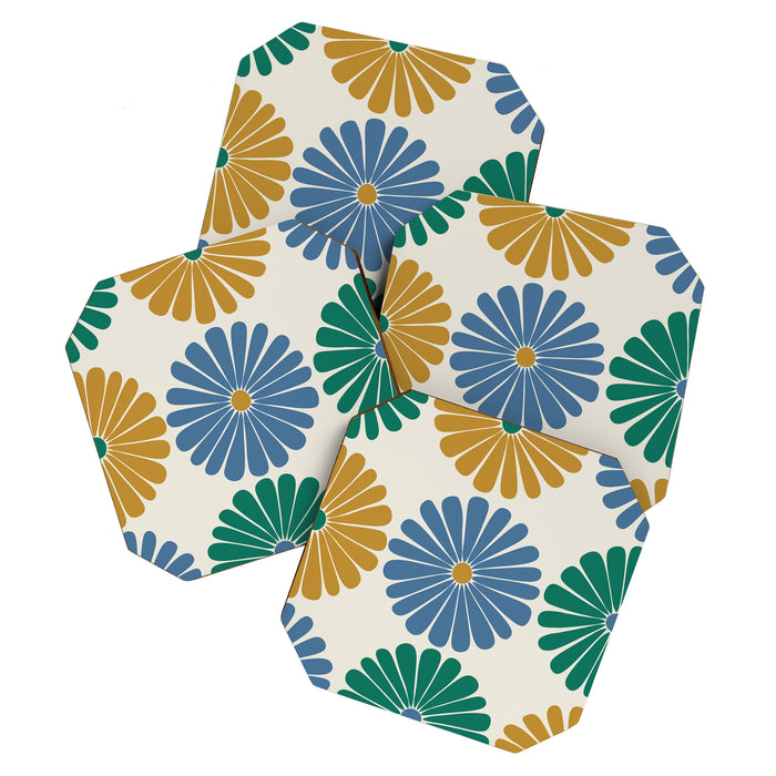 Retro Summer Daisies X Coaster Gallery Image 1