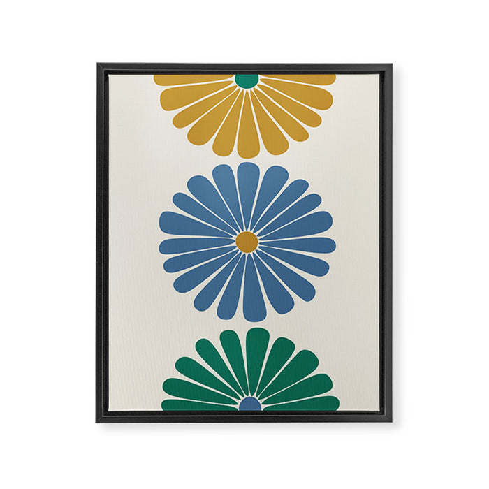 Retro Summer Daisies X Framed Canvas Print Gallery Image 1