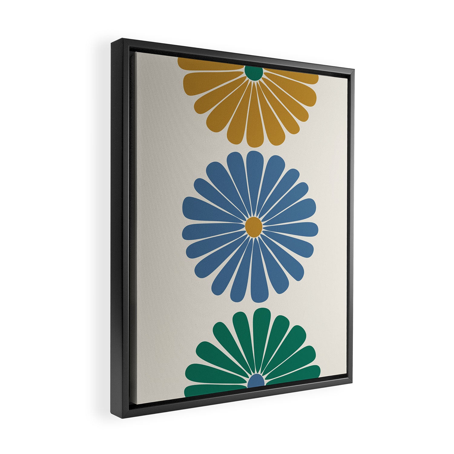 Retro Summer Daisies X Framed Canvas Print Gallery Image 2