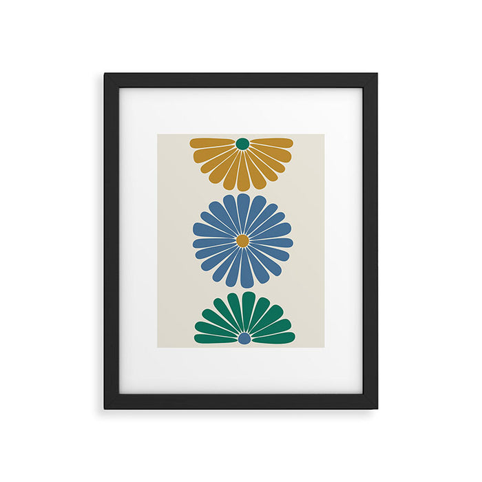 Retro Summer Daisies X Framed Art Print Gallery Image 1