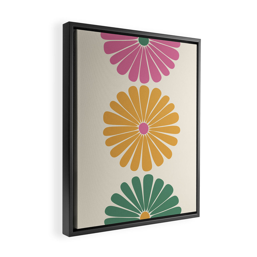 Retro Summer Daisies XI Framed Canvas Print Gallery Image 2