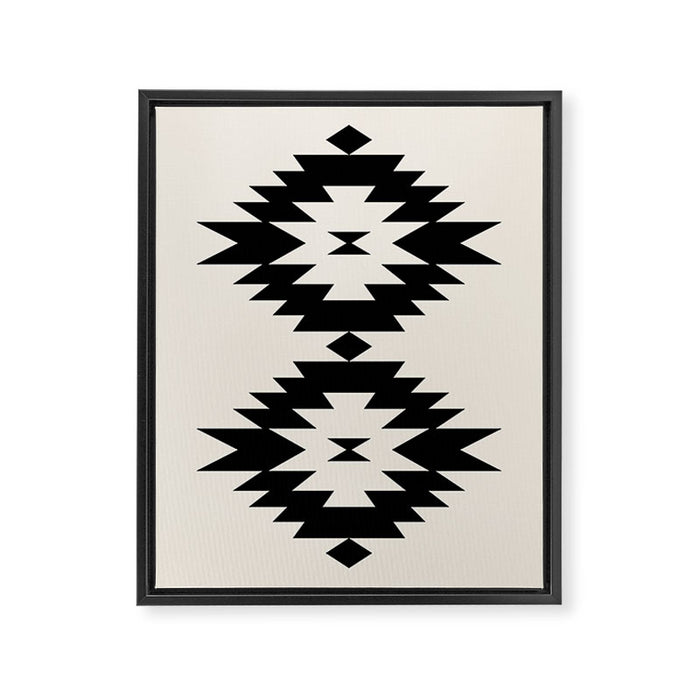 Southwestern Minimalism - Black Neutral Beige Framed Canvas Print Gallery Image 1