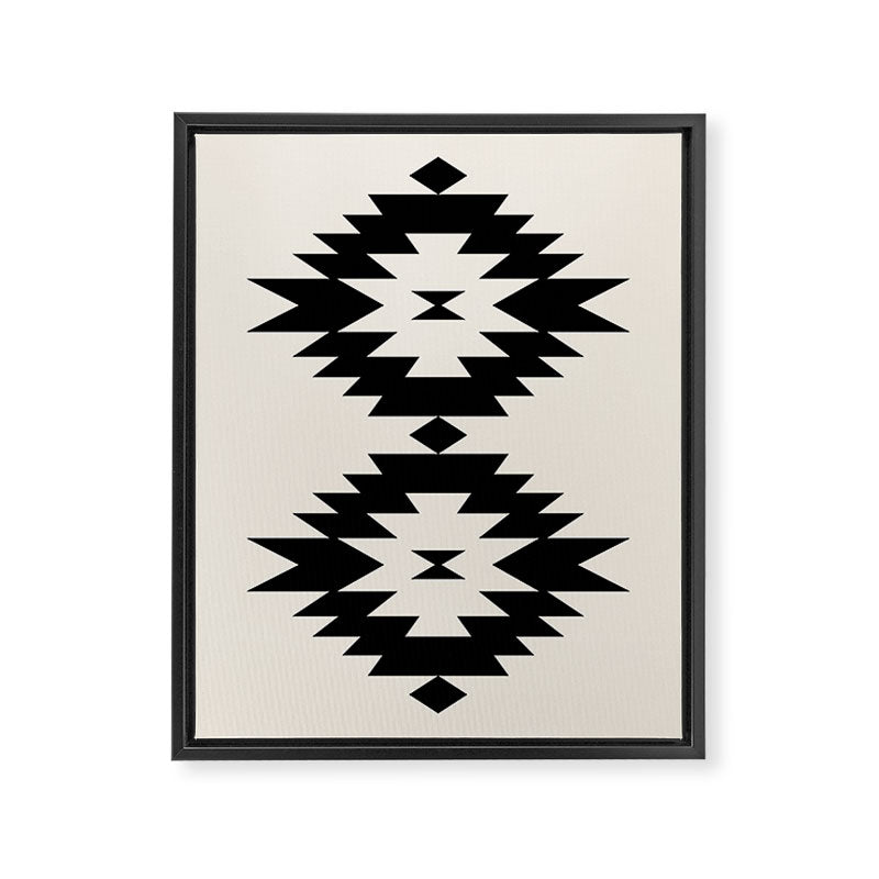 Southwestern Minimalism - Black Neutral Beige Framed Canvas Print Gallery Image 6