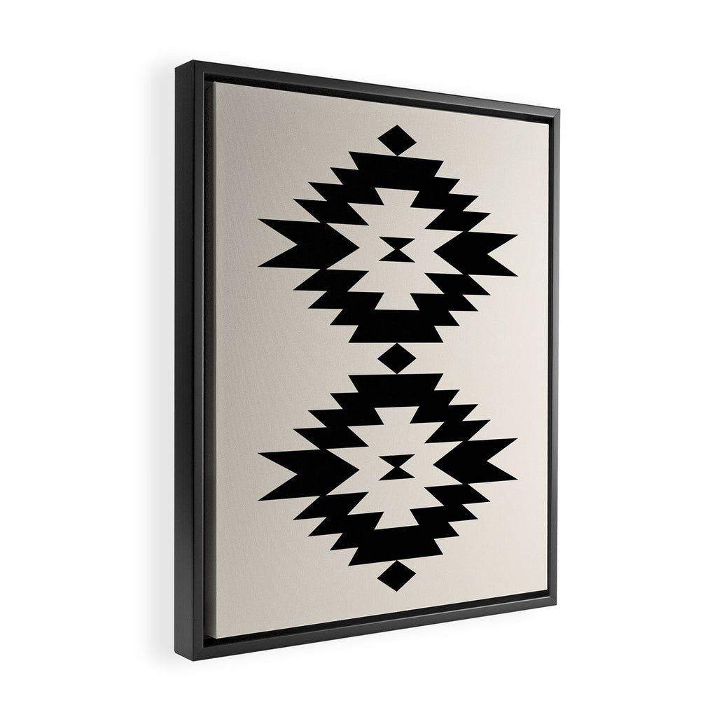 Southwestern Minimalism - Black Neutral Beige Framed Canvas Print Gallery Image 2