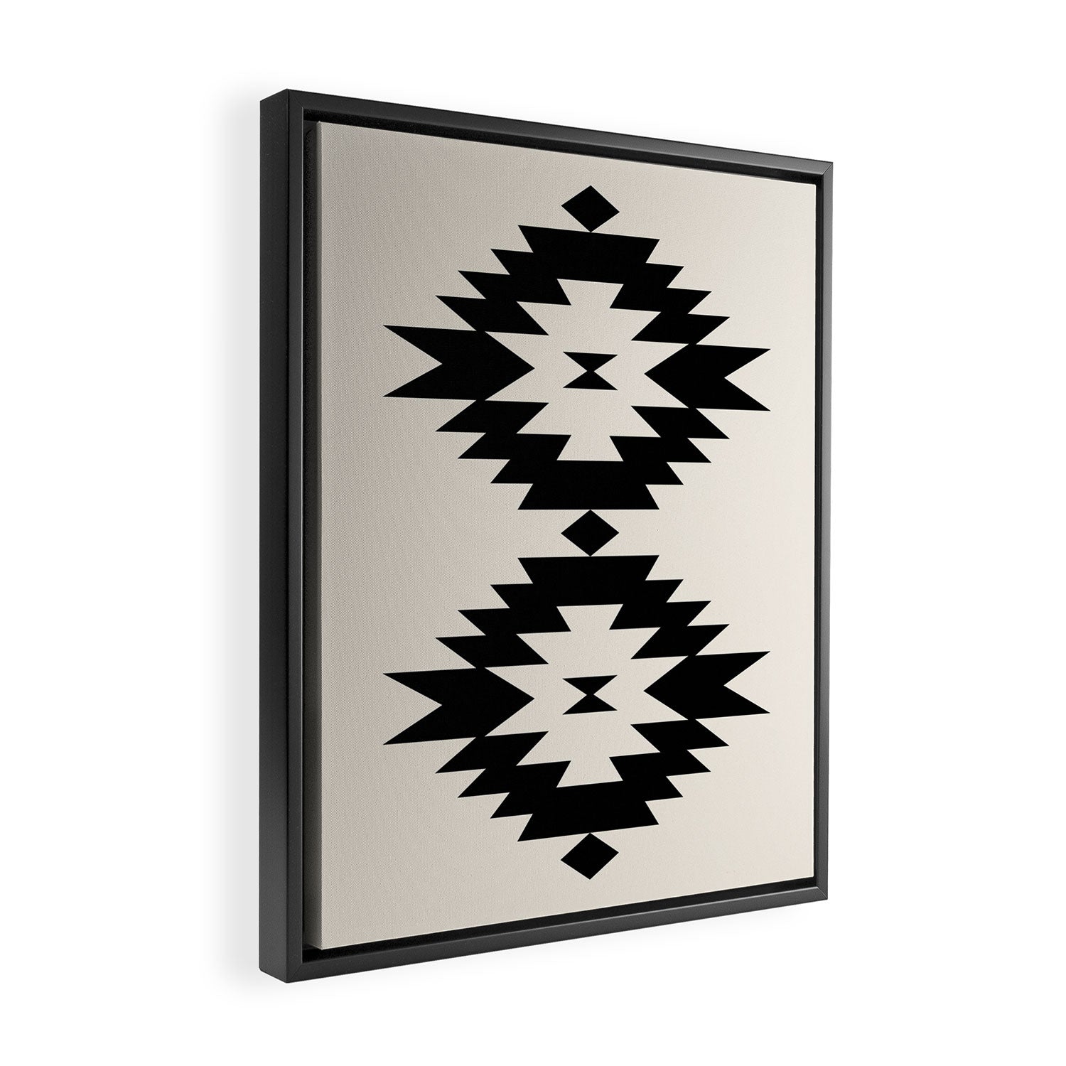 Southwestern Minimalism - Black Neutral Beige Framed Canvas Print Gallery Image 2
