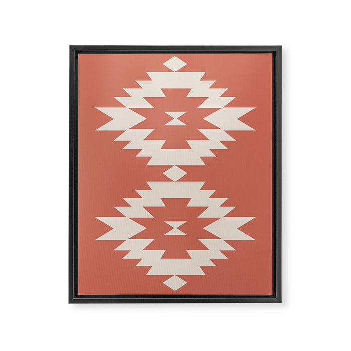 Southwestern Minimalism - Bright Coral Red Framed Canvas Print Gallery Image 1