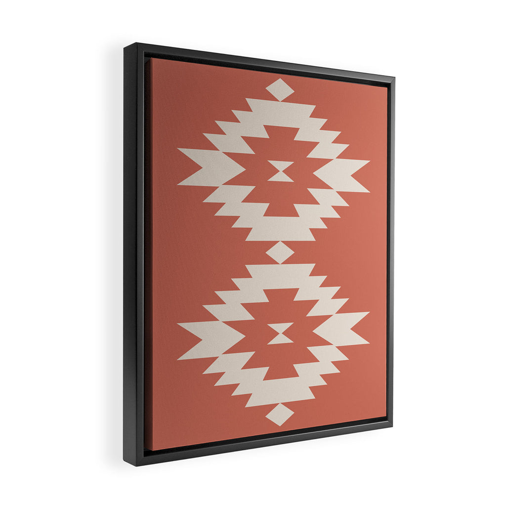 Southwestern Minimalism - Bright Coral Red Framed Canvas Print Gallery Image 2
