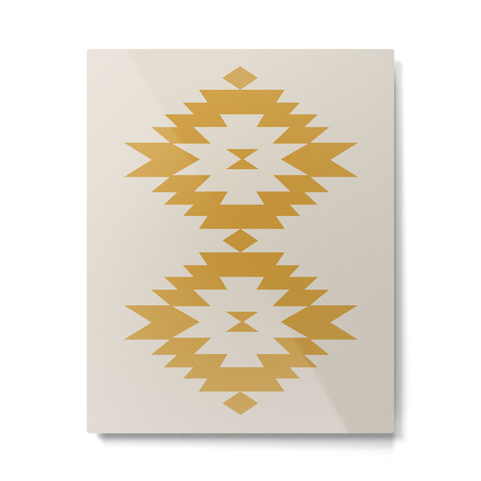 Southwestern Minimalism - Golden Yellow Neutral Beige Metal Print Gallery Image 1