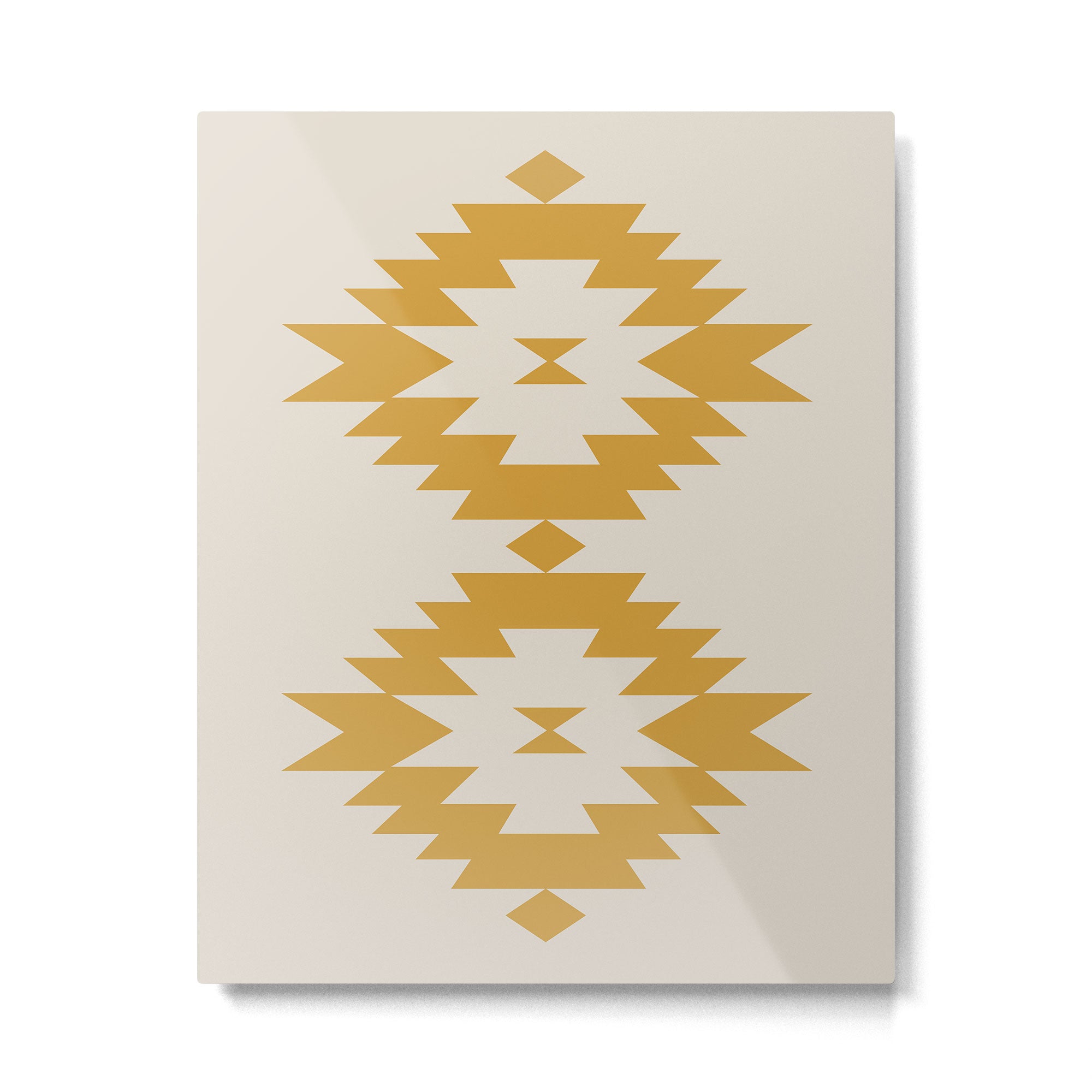 Southwestern Minimalism - Golden Yellow Neutral Beige Metal Print Gallery Image 6