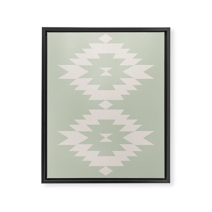 Southwestern Minimalism - Neutral Sage Green Framed Canvas Print Gallery Image 1