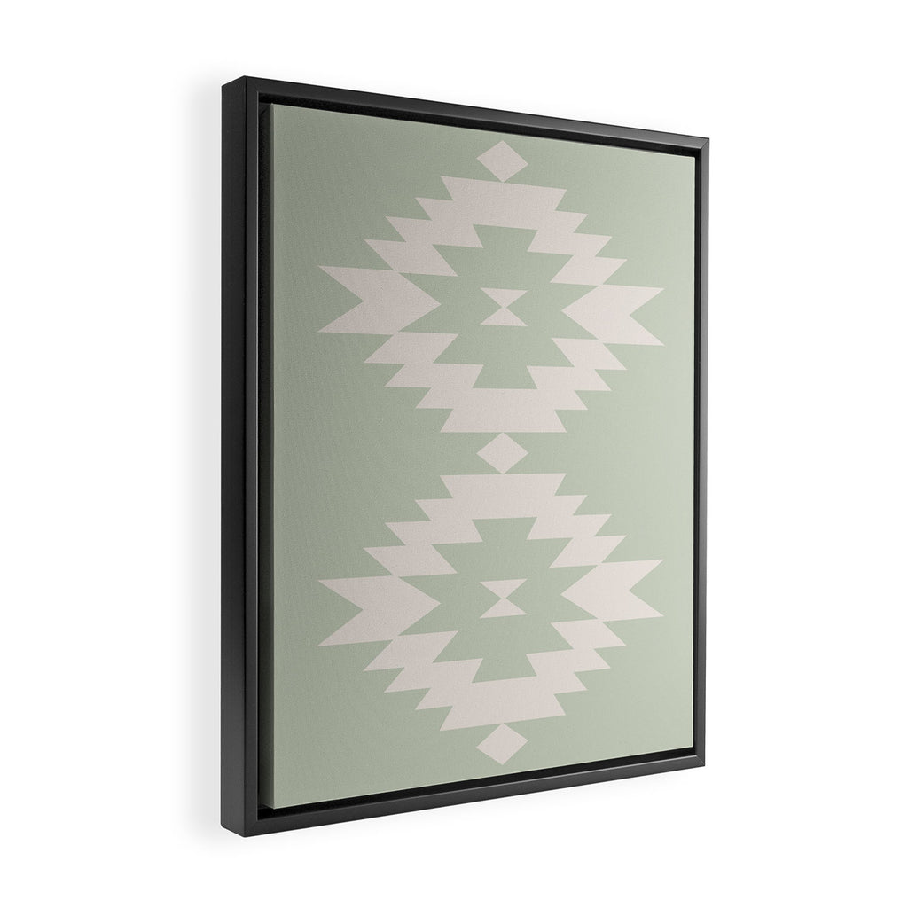 Southwestern Minimalism - Neutral Sage Green Framed Canvas Print Gallery Image 2