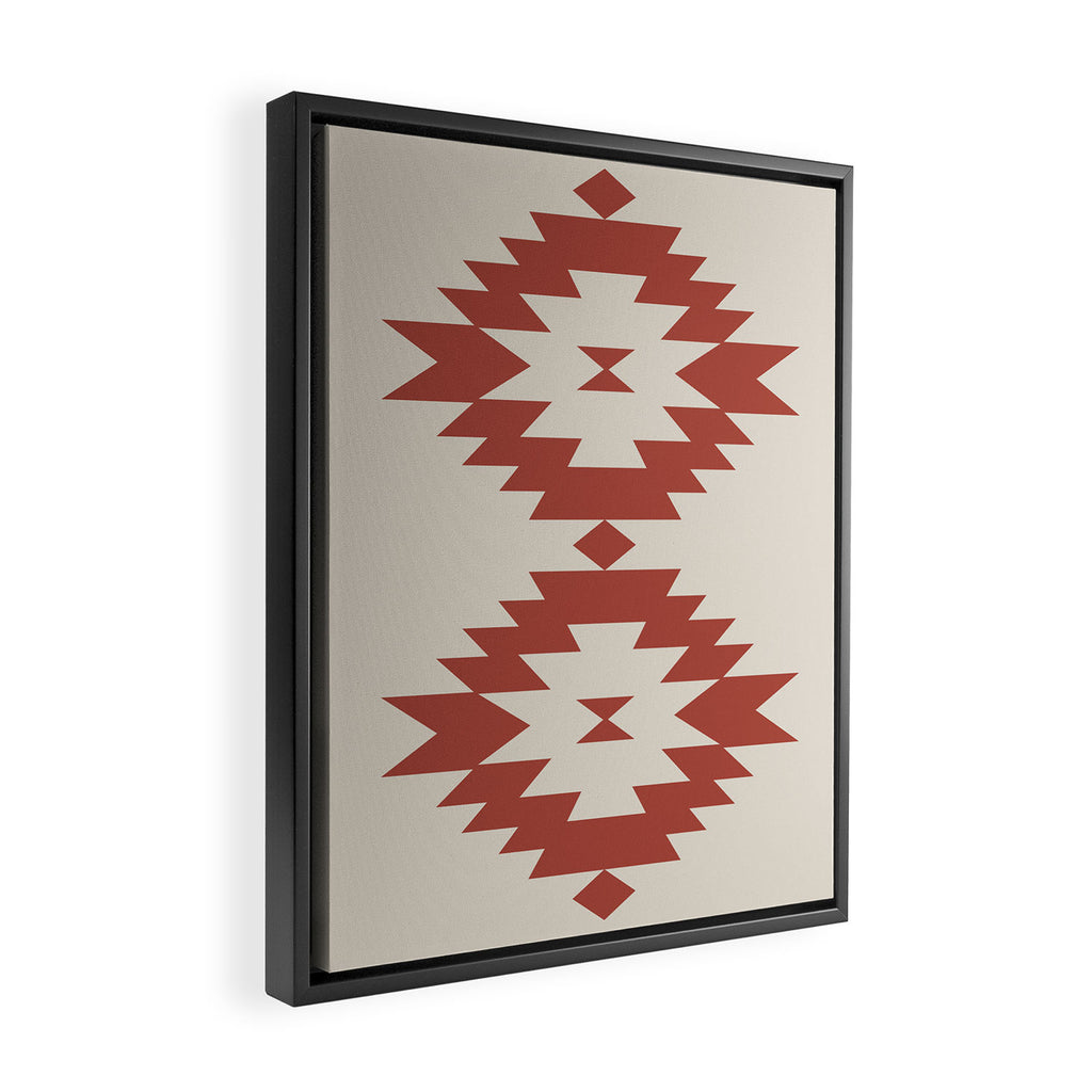 Southwestern Minimalism - Red Neutral Beige Framed Canvas Print Gallery Image 2