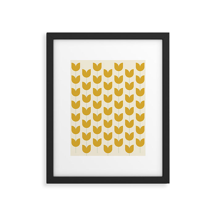 Spring Tulips II Yellow Mid Century Flowers Framed Art Print Gallery Image 1