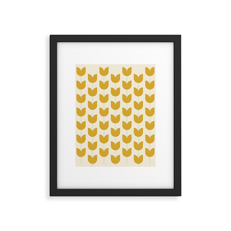 Spring Tulips II Yellow Mid Century Flowers Framed Art Print Gallery Image 6