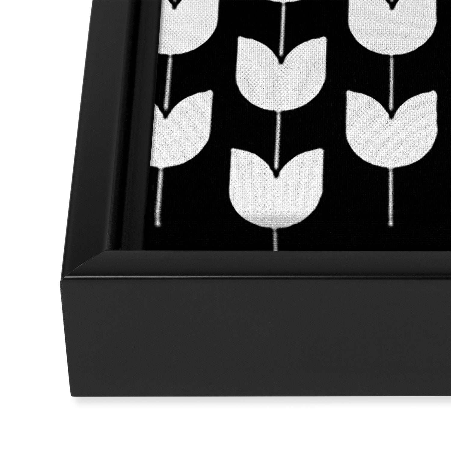 Spring Tulips IV Black and White Mid Century Flowers Framed Canvas Print Gallery Image 3