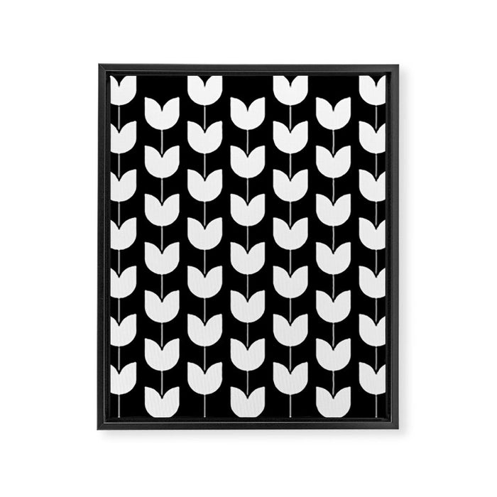 Spring Tulips IV Black and White Mid Century Flowers Framed Canvas Print Gallery Image 1