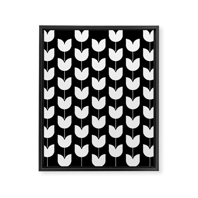 Spring Tulips IV Black and White Mid Century Flowers Framed Canvas Print Gallery Image 8