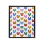 Spring Tulips IX Bright Rainbow Mid Century Flowers Framed Canvas Print Gallery Image 8