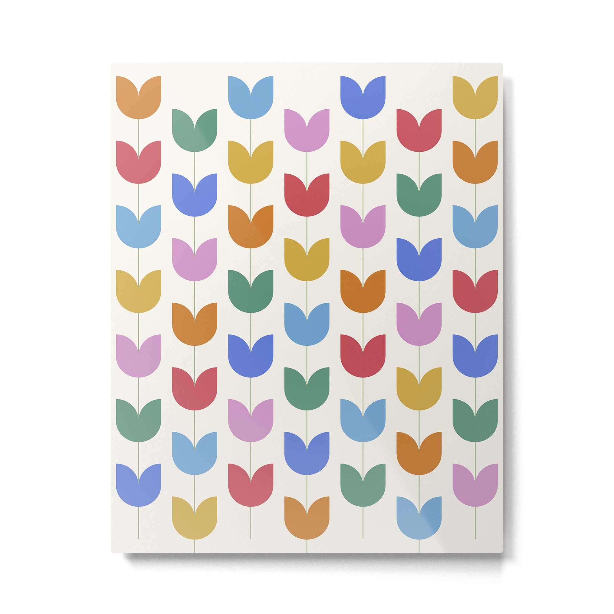 Spring Tulips IX Bright Rainbow Mid Century Flowers Metal Print Gallery Image 6