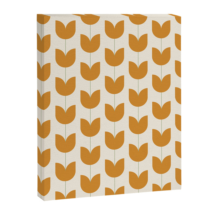 Spring Tulips V Orange Mid Century Flowers Canvas Print Gallery Image 1
