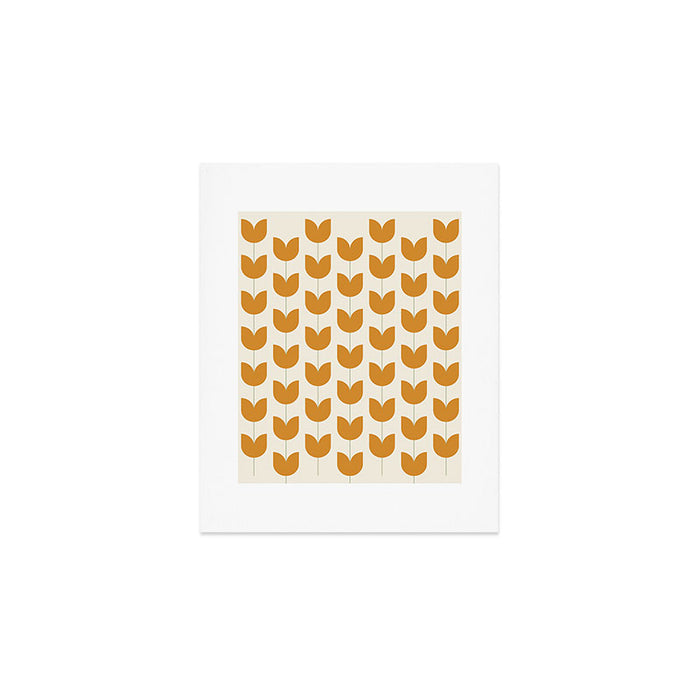 Spring Tulips V Orange Mid Century Flowers Art Print Gallery Image 1