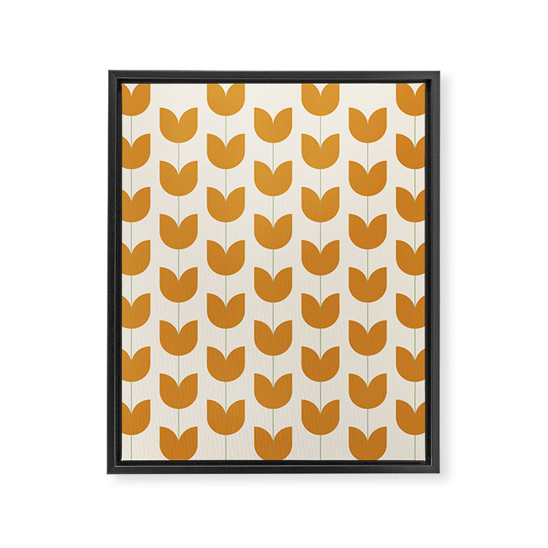 Spring Tulips V Orange Mid Century Flowers Framed Canvas Print Gallery Image 8