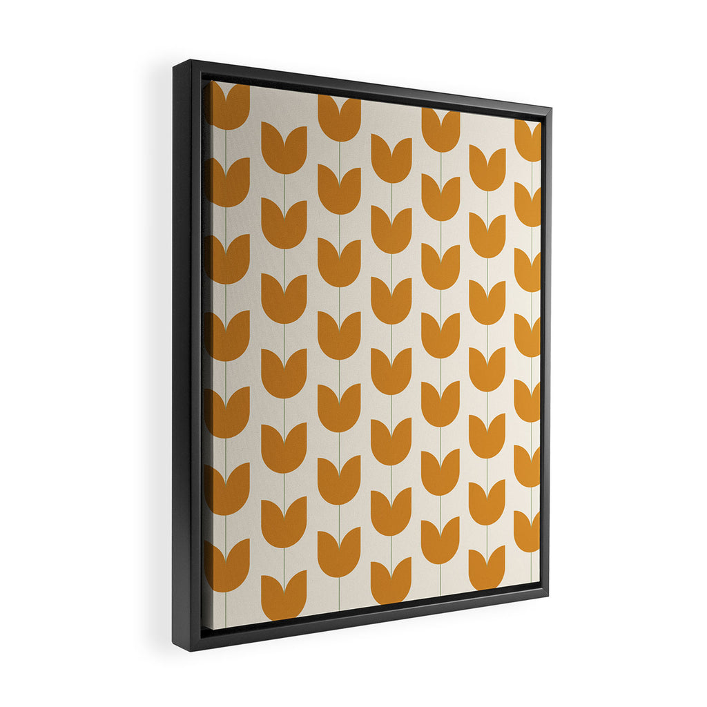 Spring Tulips V Orange Mid Century Flowers Framed Canvas Print Gallery Image 2
