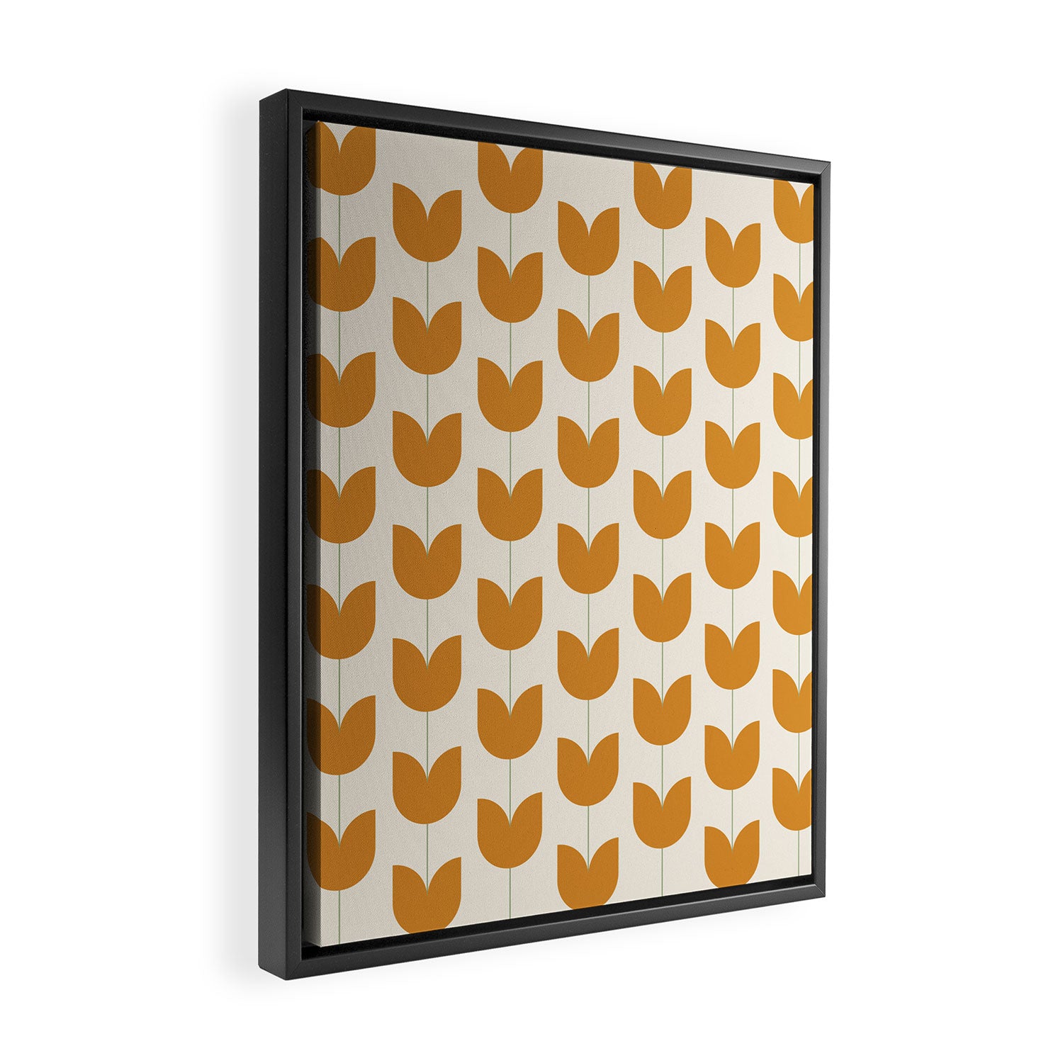 Spring Tulips V Orange Mid Century Flowers Framed Canvas Print Gallery Image 2