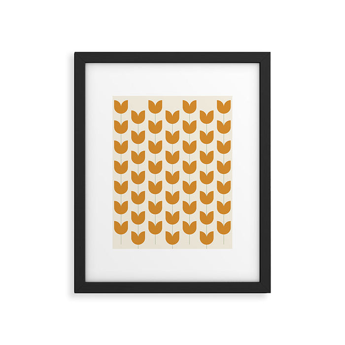 Spring Tulips V Orange Mid Century Flowers Framed Art Print Gallery Image 1