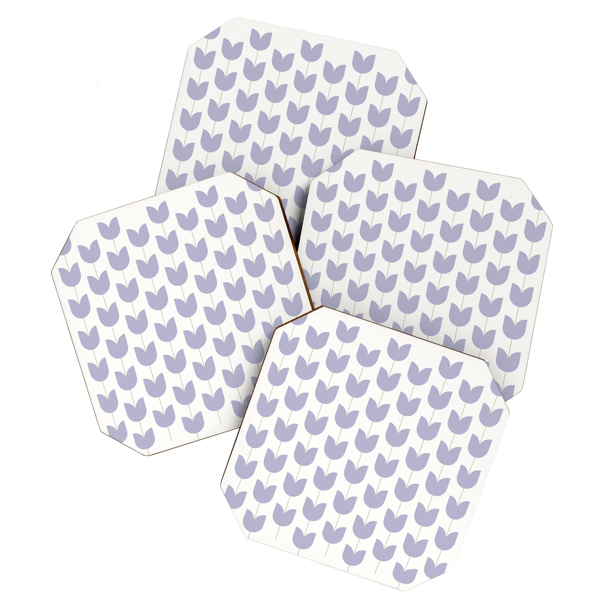 Spring Tulips VI Lavender Purple Mid Century Flowers Coaster Gallery Image 1