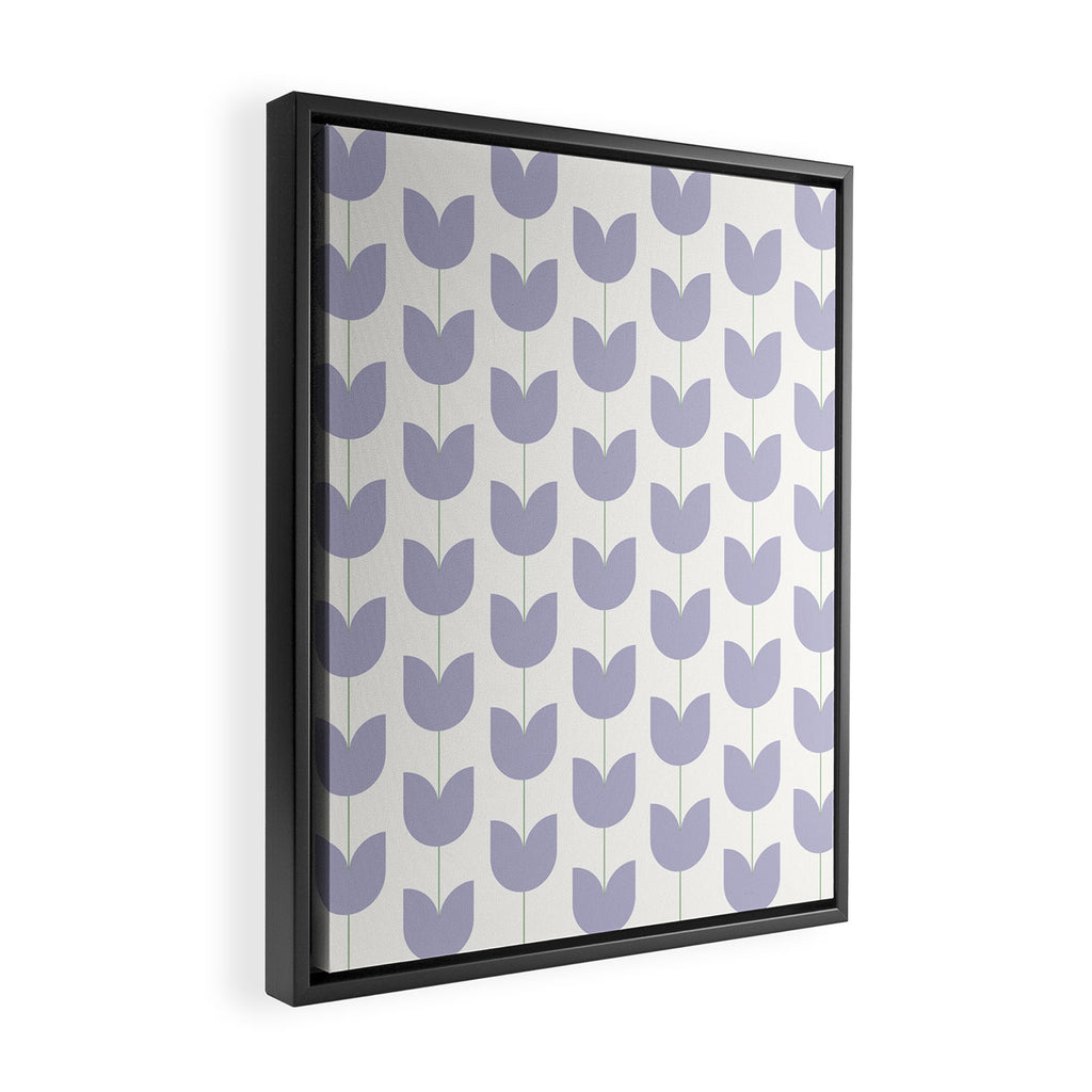 Spring Tulips VI Lavender Purple Mid Century Flowers Framed Canvas Print Gallery Image 2