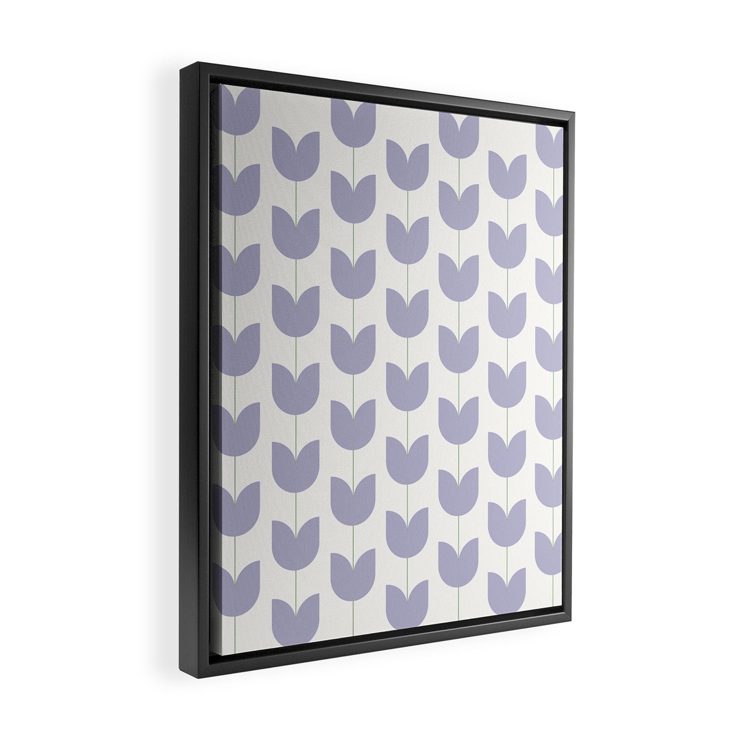 Spring Tulips VI Lavender Purple Mid Century Flowers Framed Canvas Print Gallery Image 2