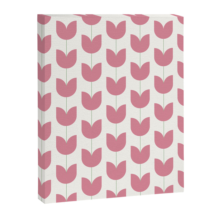 Spring Tulips VII Pink Mid Century Flowers Canvas Print Gallery Image 1