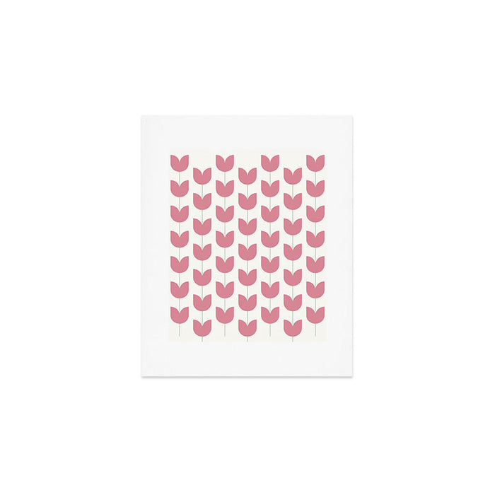Spring Tulips VII Pink Mid Century Flowers Art Print Gallery Image 1