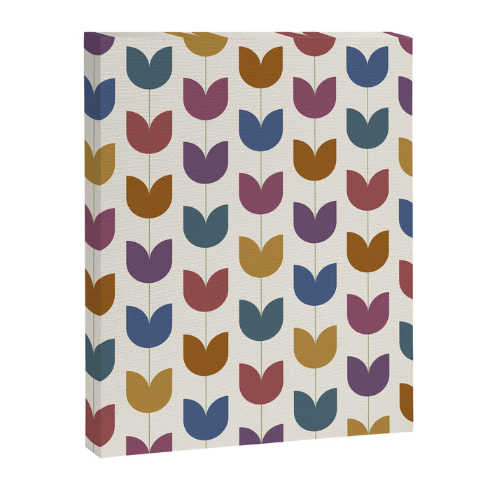 Spring Tulips VIII Multicolor Mid Century Flowers Canvas Print Gallery Image 1