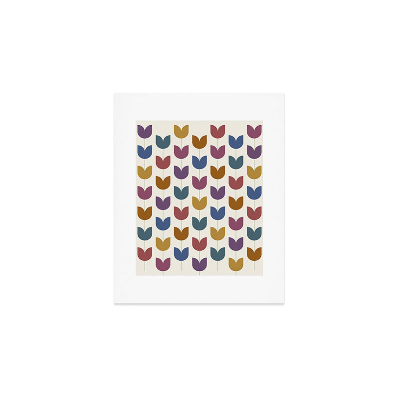Spring Tulips VIII Multicolor Mid Century Flowers Art Print Gallery Image 1
