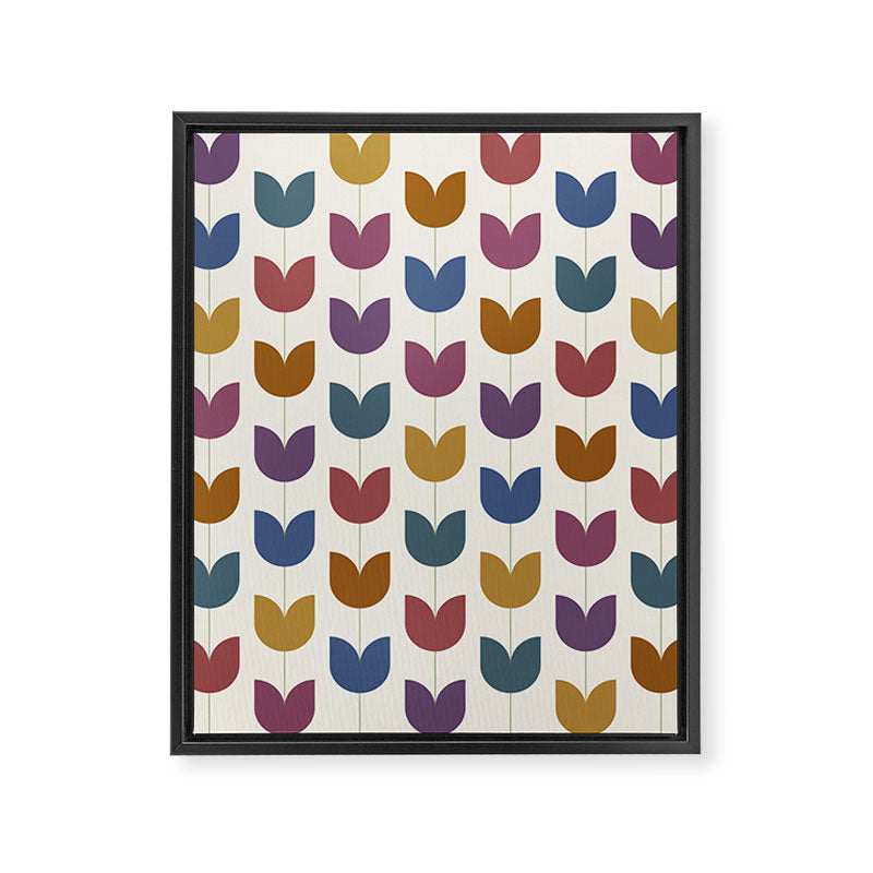 Spring Tulips VIII Multicolor Mid Century Flowers Framed Canvas Print Gallery Image 8