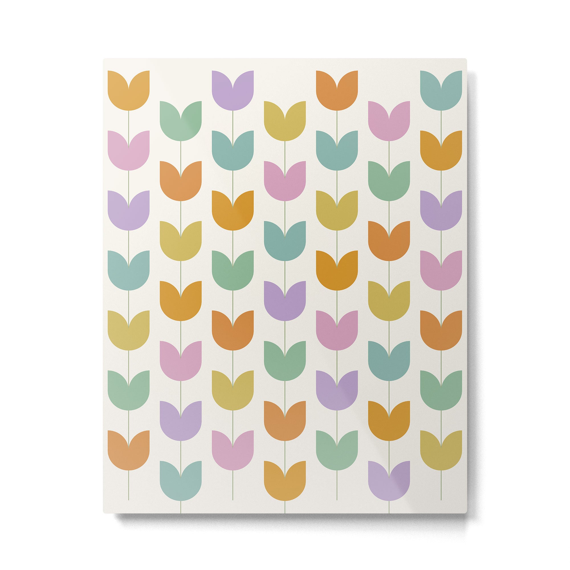 Spring Tulips X Rainbow Mid Century Flowers Metal Print Gallery Image 6