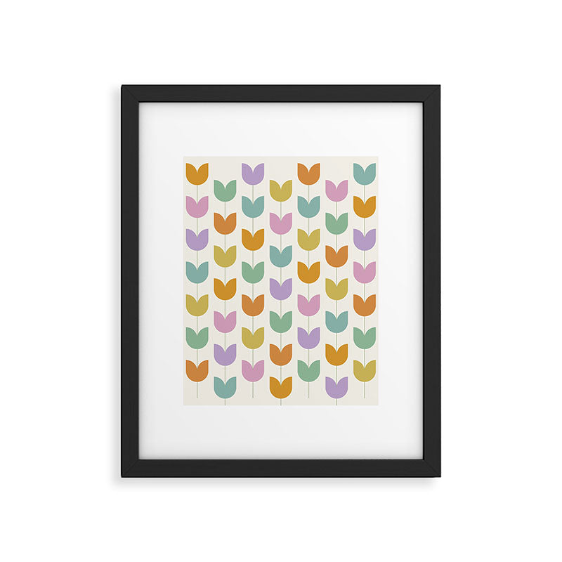 Spring Tulips X Rainbow Mid Century Flowers Framed Art Print Gallery Image 6