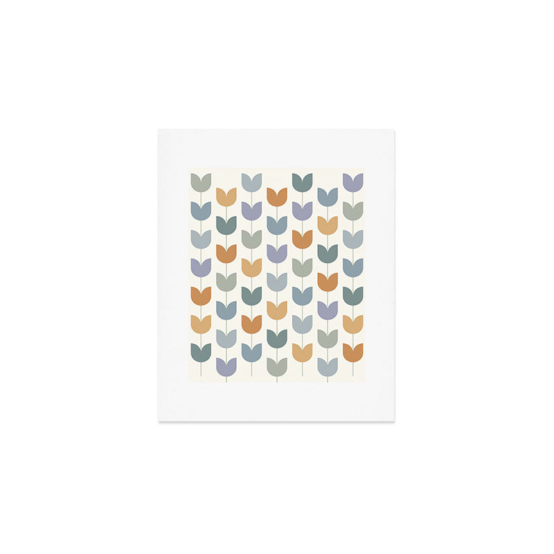 Spring Tulips XI Natural Multicolor Mid Century Flowers Art Print Gallery Image 1