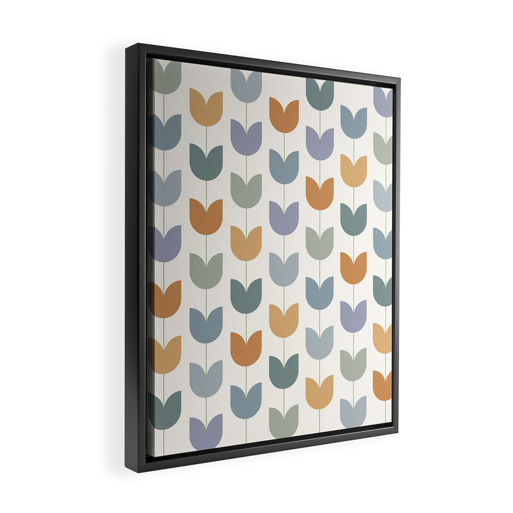 Spring Tulips XI Natural Multicolor Mid Century Flowers Framed Canvas Print Gallery Image 2