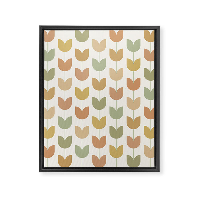 Spring Tulips XII Neutral Multicolor Mid Century Flowers Framed Canvas Print Gallery Image 1