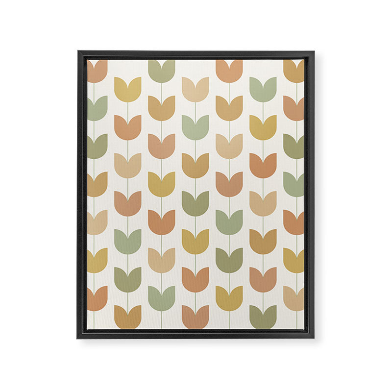 Spring Tulips XII Neutral Multicolor Mid Century Flowers Framed Canvas Print Gallery Image 8