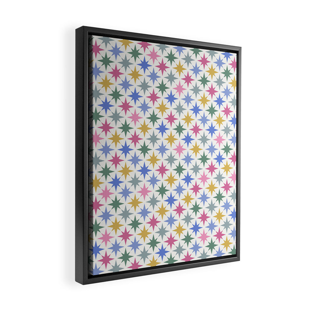 Starry Art Deco Pattern Multicolor II Framed Canvas Print Gallery Image 2